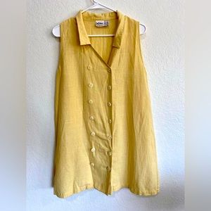 VINTAGE** KIKO Women’s linen sleeveless dress